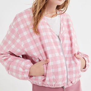 Urban Outfitters Pink Checkered Puffer